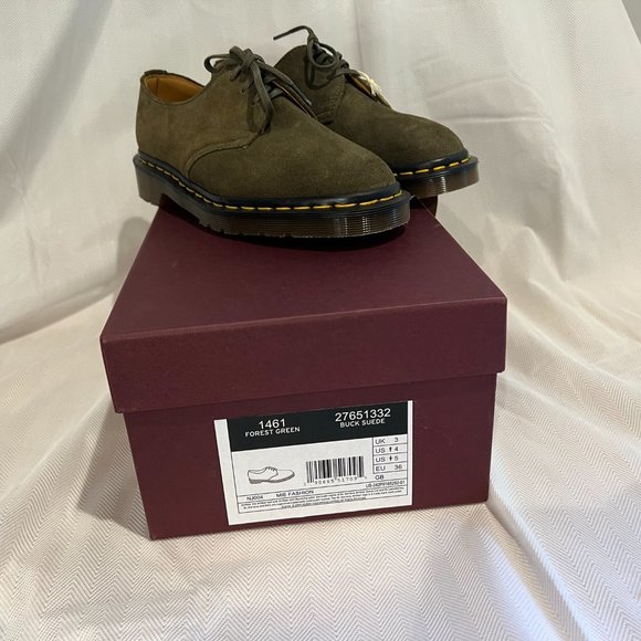 Dr. Marten 1461 Made In England Buck Suede Oxford Shoes - Forest Green 1461 Made in England Buck Suede Oxford Shoes in Green | Dr  main image 4